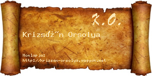 Krizsán Orsolya névjegykártya