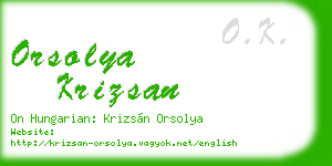 orsolya krizsan business card